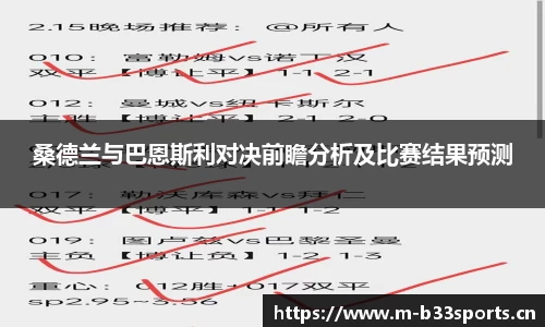 桑德兰与巴恩斯利对决前瞻分析及比赛结果预测